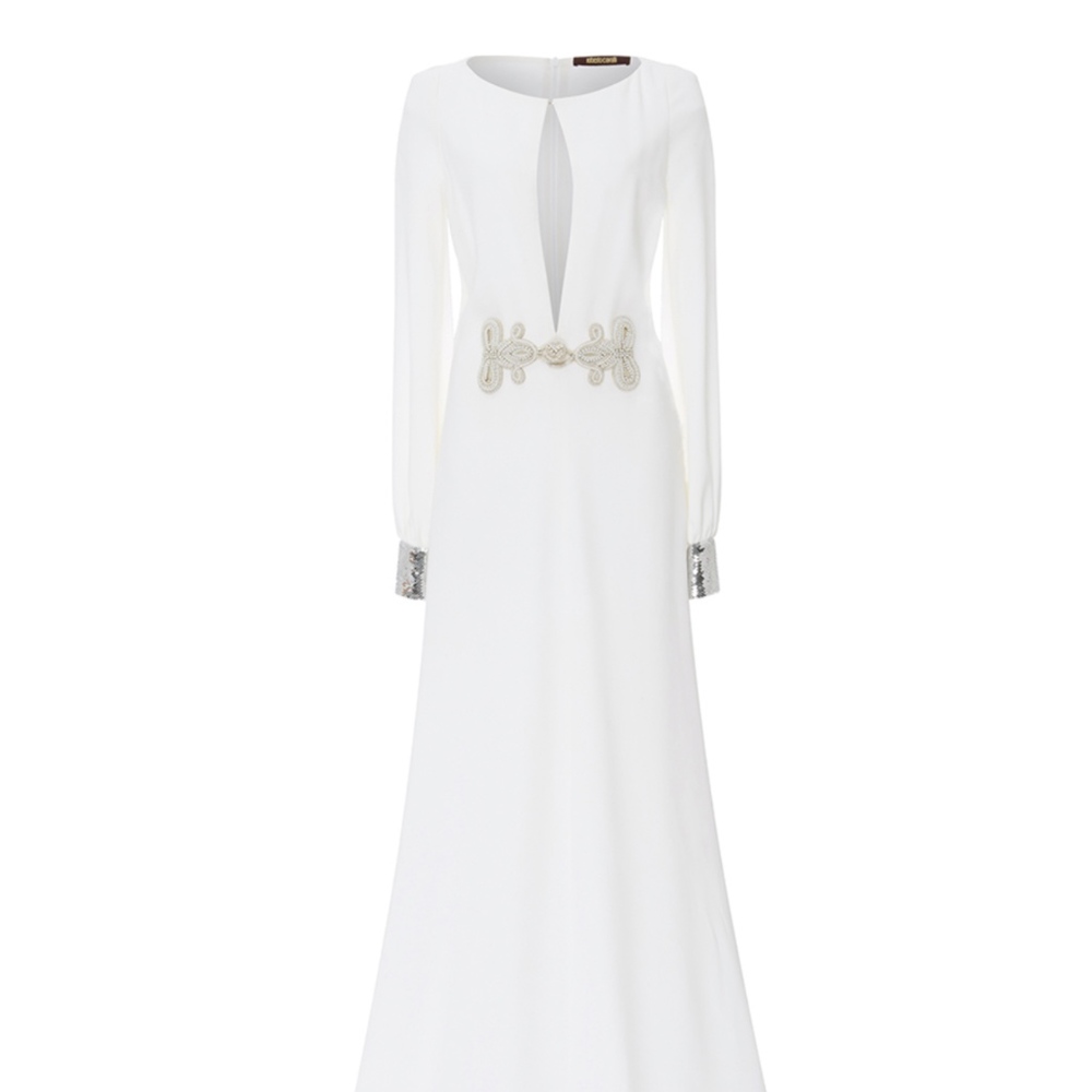 Roberto Cavalli White Beaded Wedding Dress